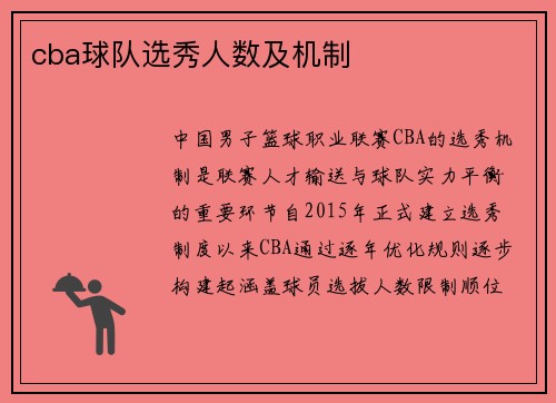 cba球队选秀人数及机制